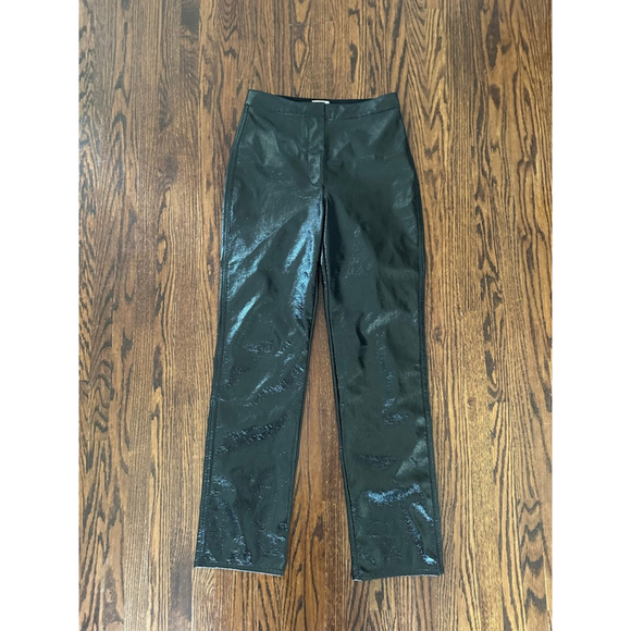 Wilfred Pants - Women's Wilfred Black Patent Faux Leather Straight Leg Pants Size 4